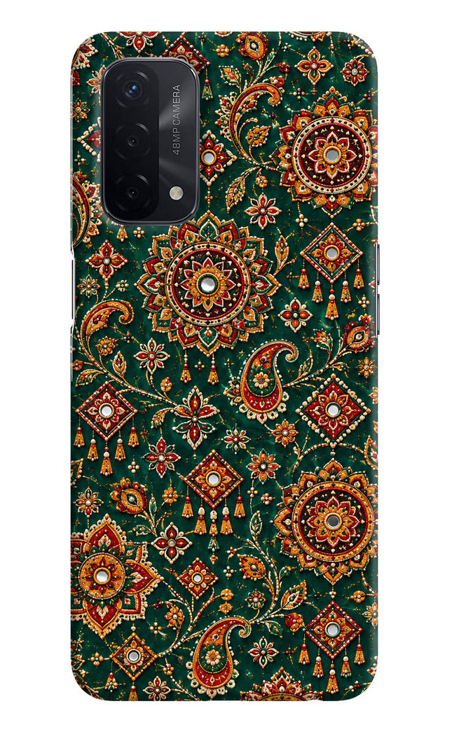 Green Pataka Oppo A74 5G Hard Case Back Cover by Casekaro