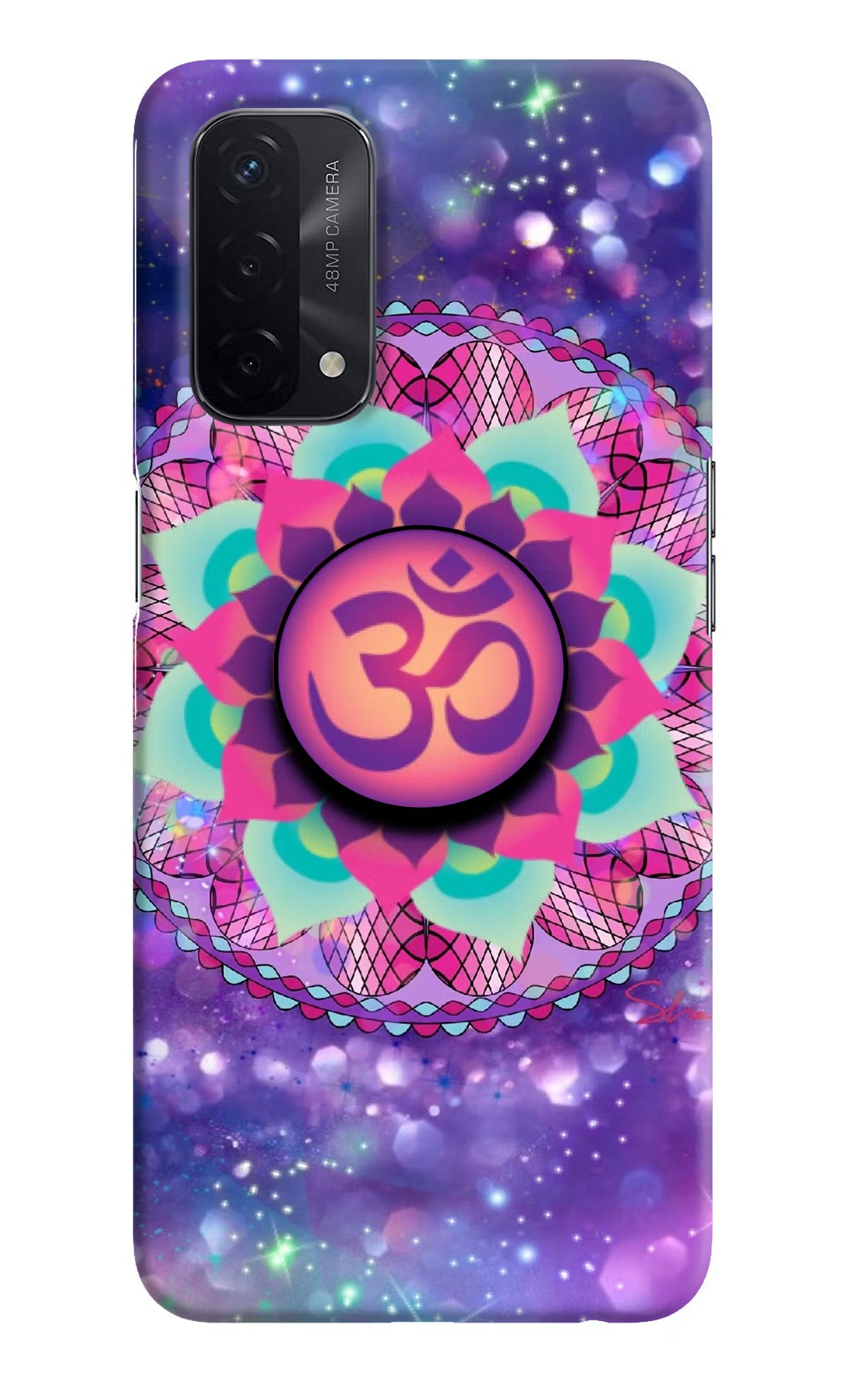 Om Purple Oppo A74 5G Pop Case by Casekaro