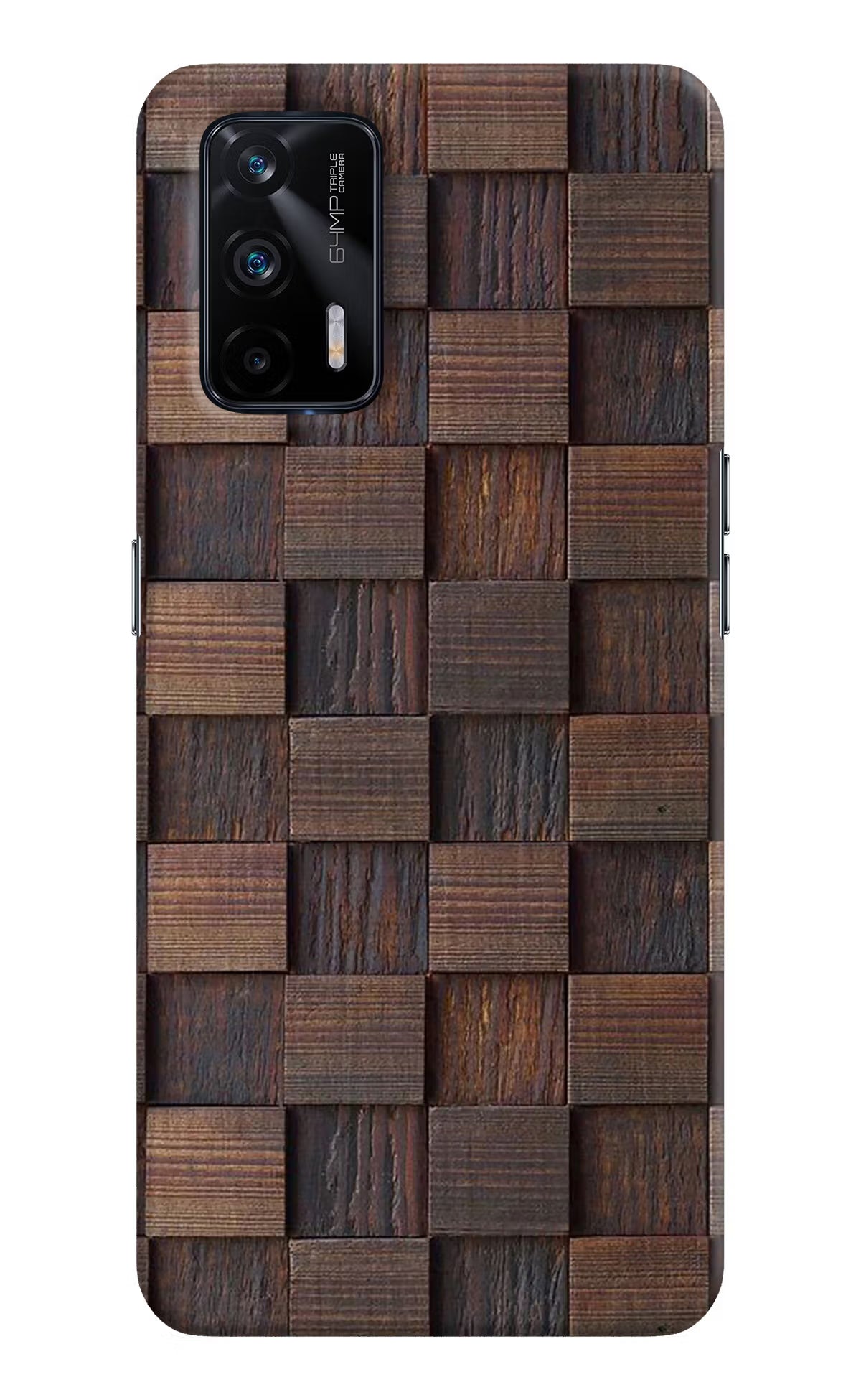 Wooden Cube Design Realme X7 Max Hard Case Back Cover by Casekaro