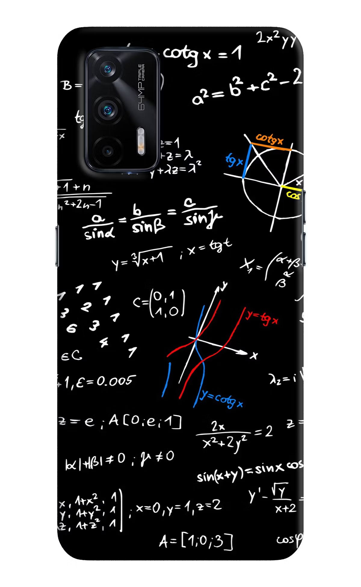 Mathematics Formula Realme X7 Max Hard Case Back Cover by Casekaro