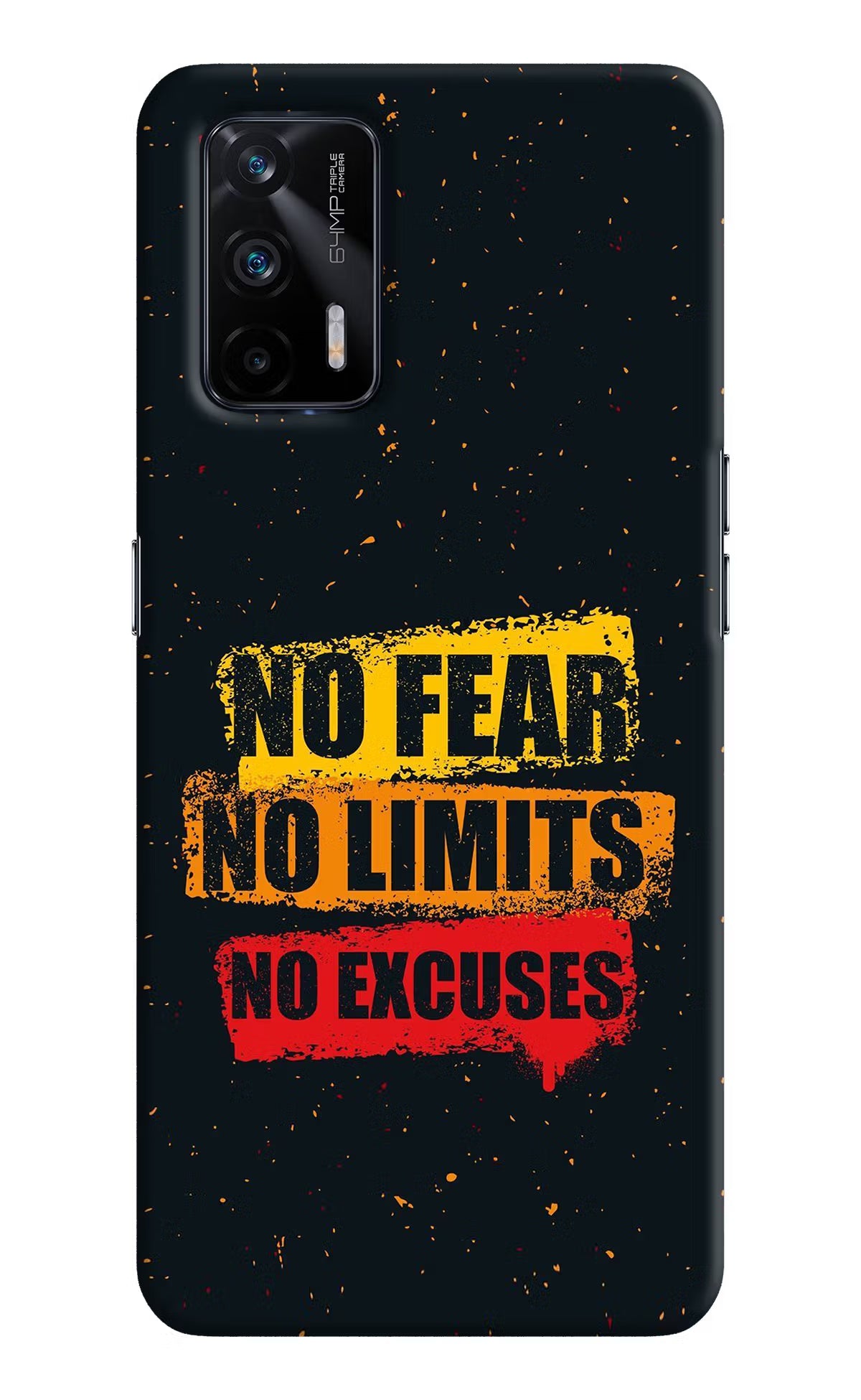 No Fear No Limits No Excuse Realme X7 Max Hard Case Back Cover by Casekaro