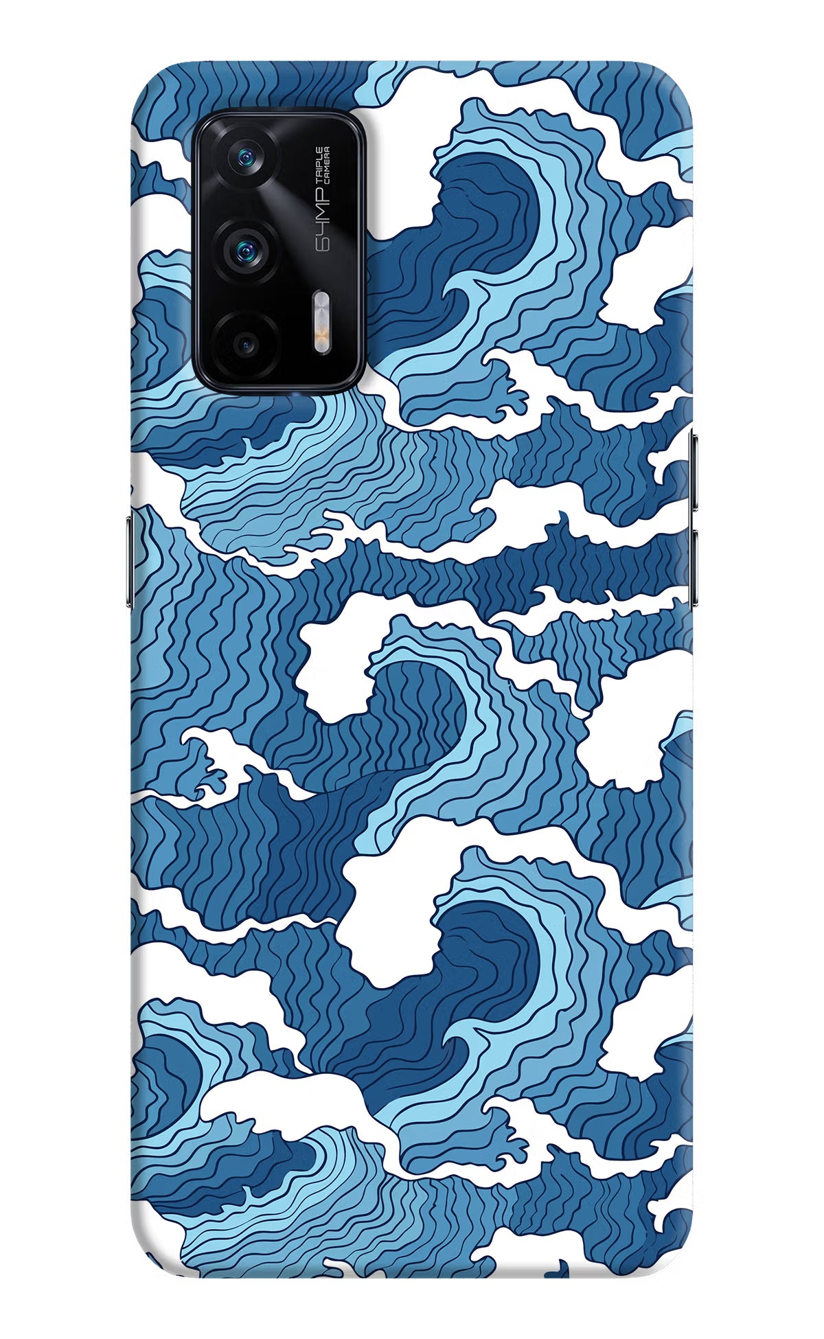 Blue Waves Realme X7 Max Hard Case Back Cover by Casekaro