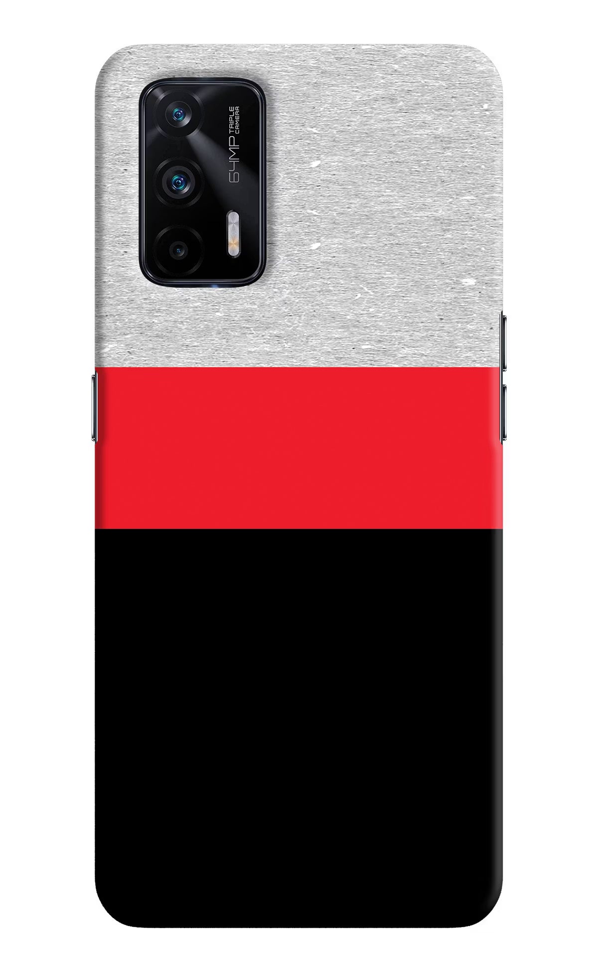 Tri Color Pattern Realme X7 Max Hard Case Back Cover by Casekaro