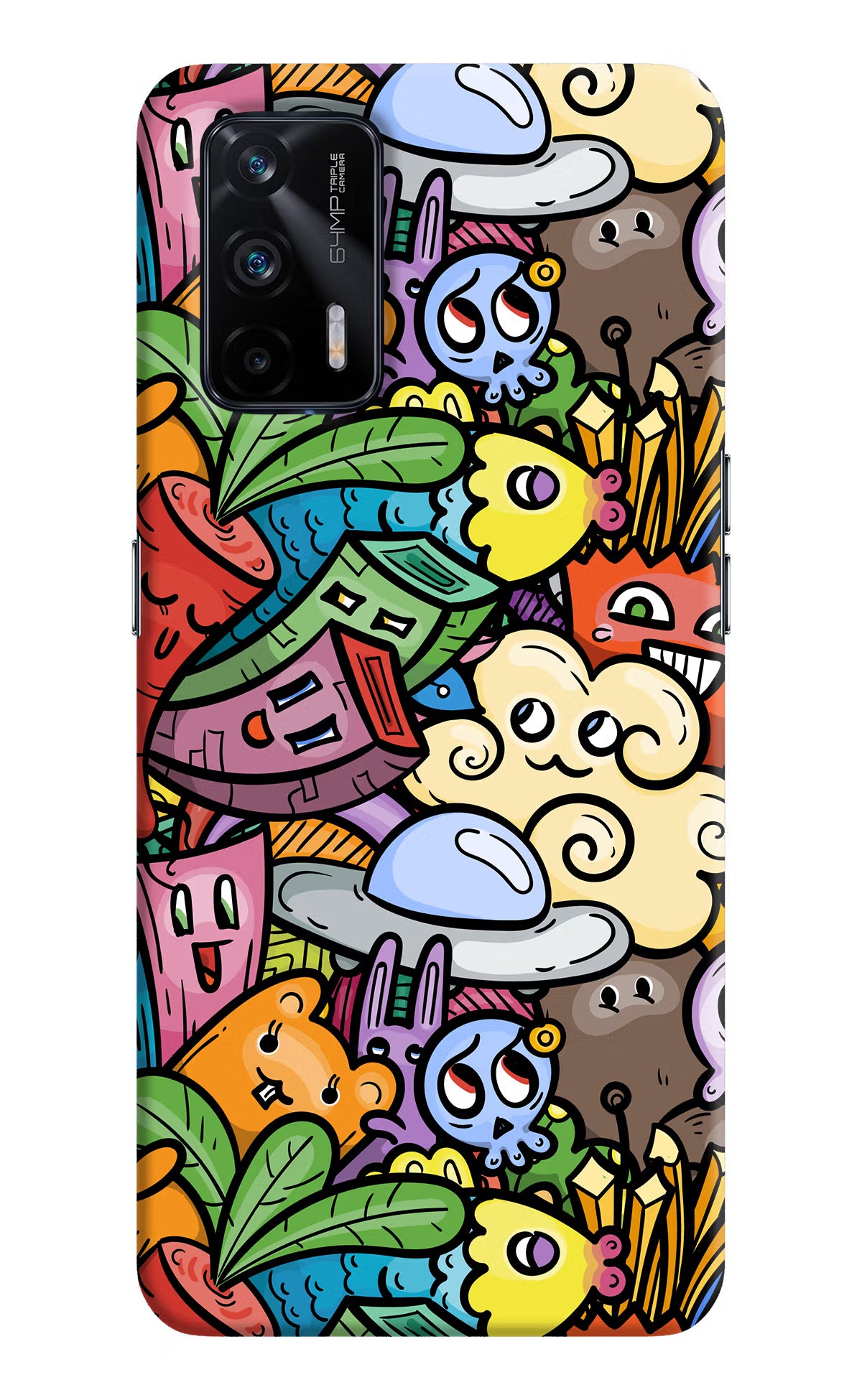 Veggie Doodle Realme X7 Max Hard Case Back Cover by Casekaro