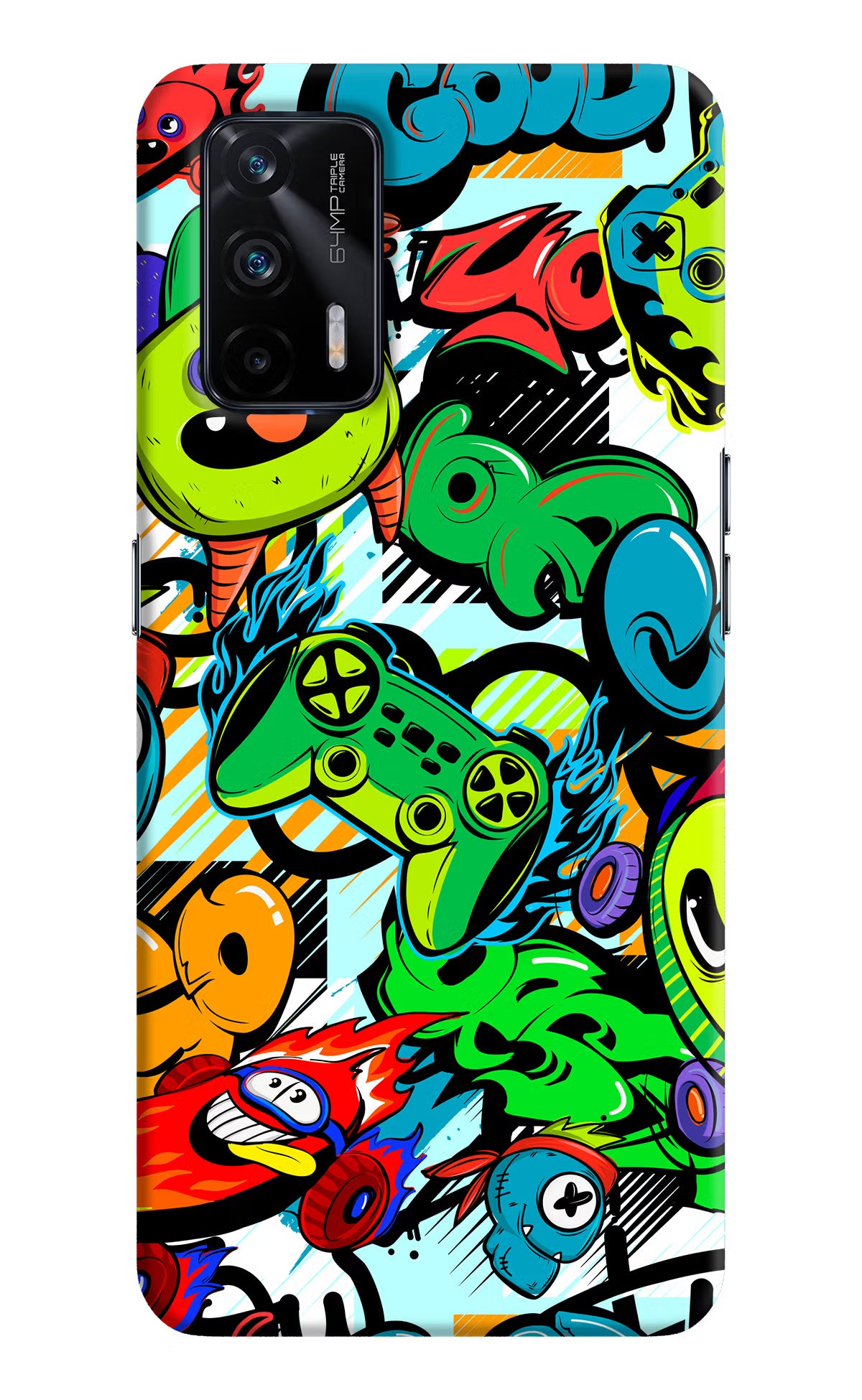 Game Doodle Realme X7 Max Hard Case Back Cover by Casekaro