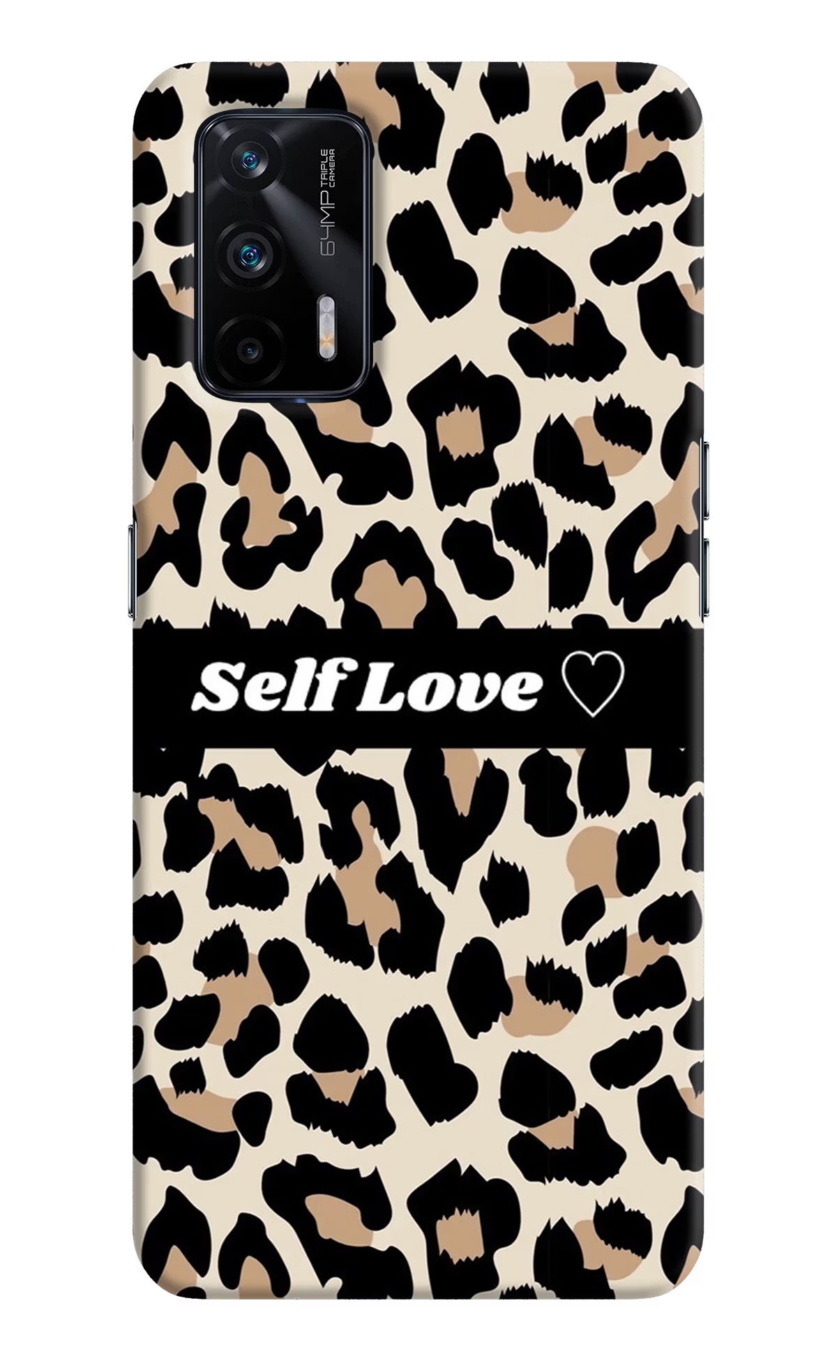Leopard Print Self Love Realme X7 Max Hard Case Back Cover by Casekaro