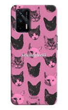 Pink Cats Realme X7 Max Hard Case Back Cover by Casekaro