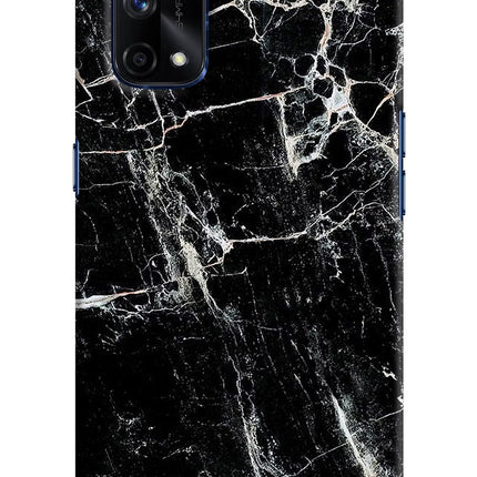 Black Marble Texture Realme X7 Pro Hard Case Back Cover by Casekaro