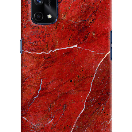Red Marble Design Realme X7 Pro Hard Case Back Cover by Casekaro