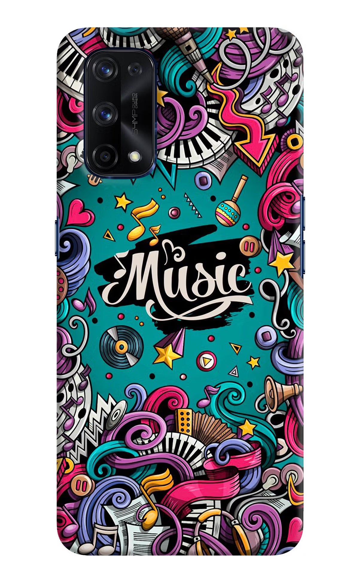 Music Graffiti Realme X7 Pro Hard Case Back Cover by Casekaro