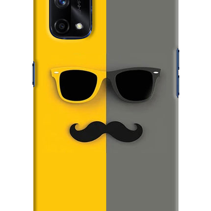 Sunglasses with Mustache Realme X7 Pro Hard Case Back Cover by Casekaro