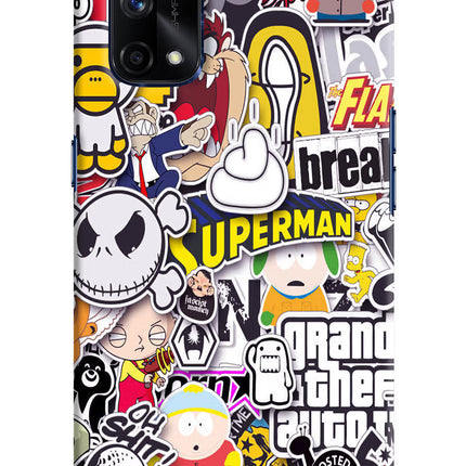 Sticker Bomb Realme X7 Pro Hard Case Back Cover by Casekaro