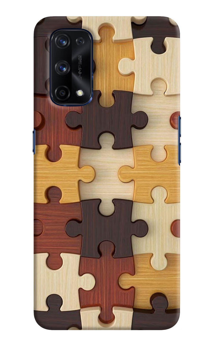 Wooden Puzzle Realme X7 Pro Back Cover, Hard case