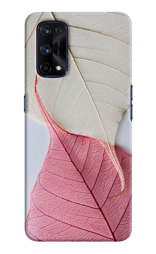 White Pink Leaf Realme X7 Pro Hard Case Back Cover by Casekaro