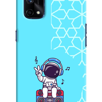 Cute Astronaut Chilling Realme X7 Pro Hard Case Back Cover by Casekaro