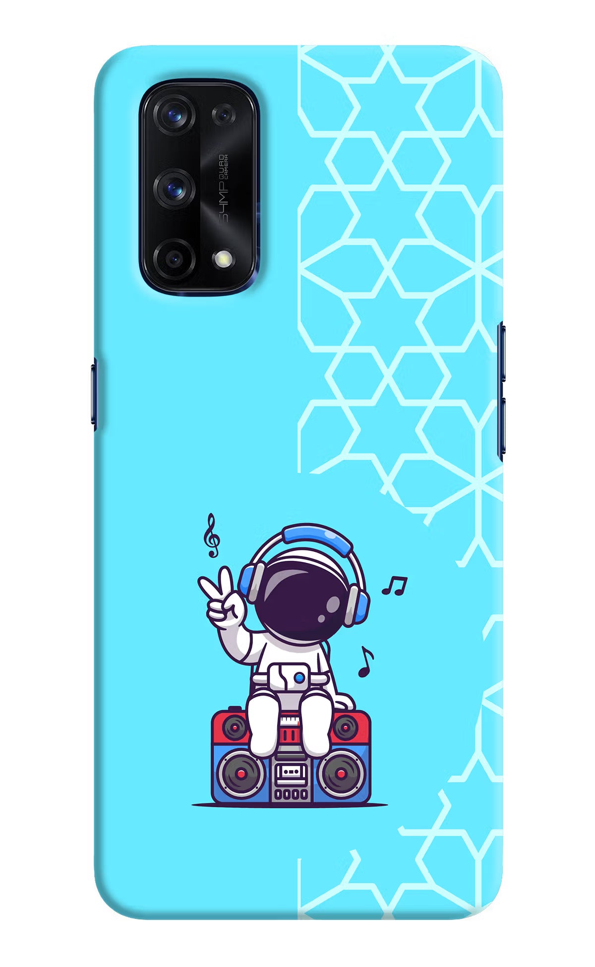 Cute Astronaut Chilling Realme X7 Pro Hard Case Back Cover by Casekaro