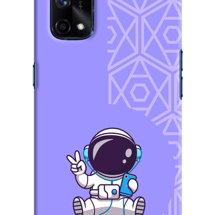 Cute Astronaut Chilling Realme X7 Pro Hard Case Back Cover by Casekaro