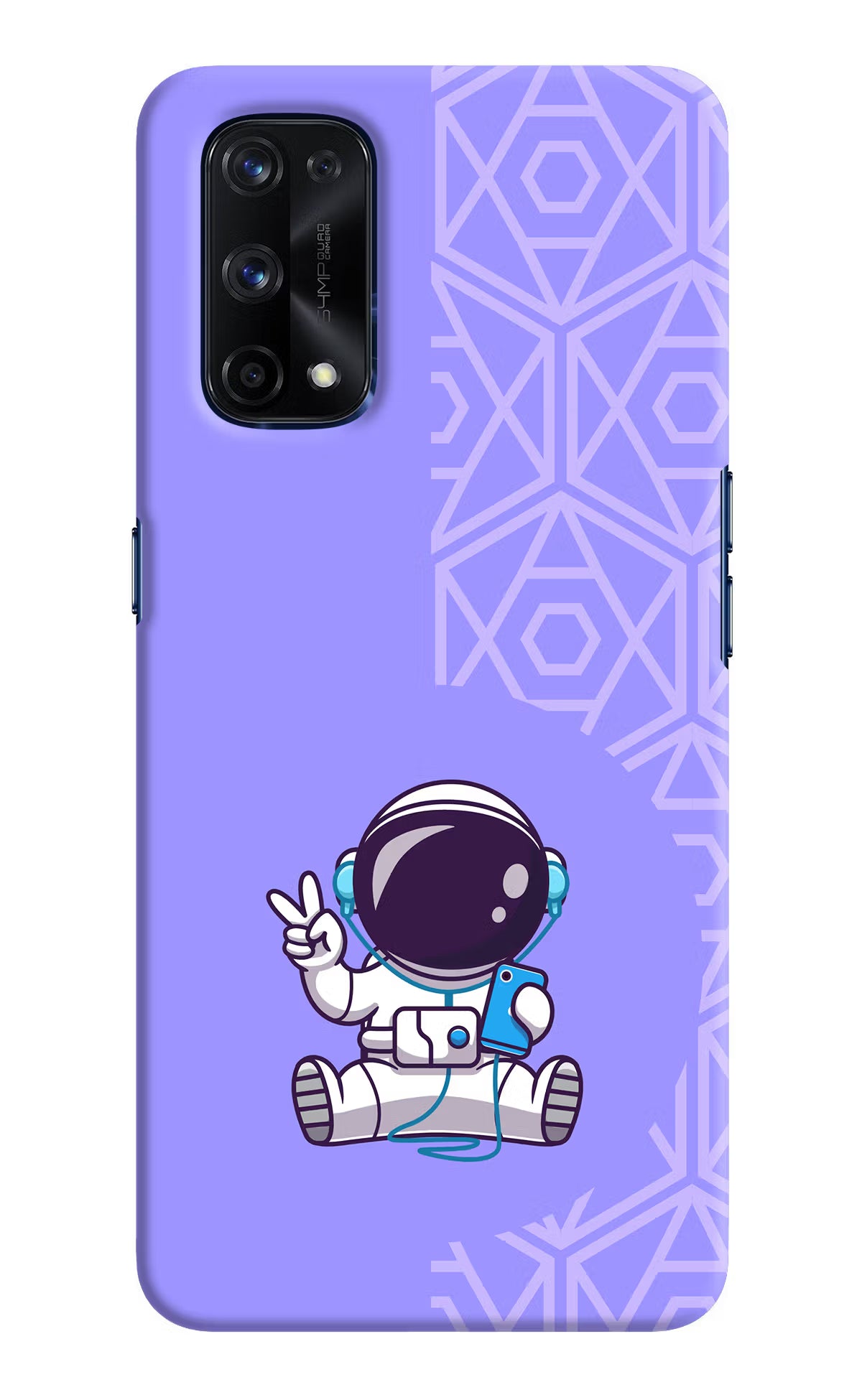 Cute Astronaut Chilling Realme X7 Pro Hard Case Back Cover by Casekaro