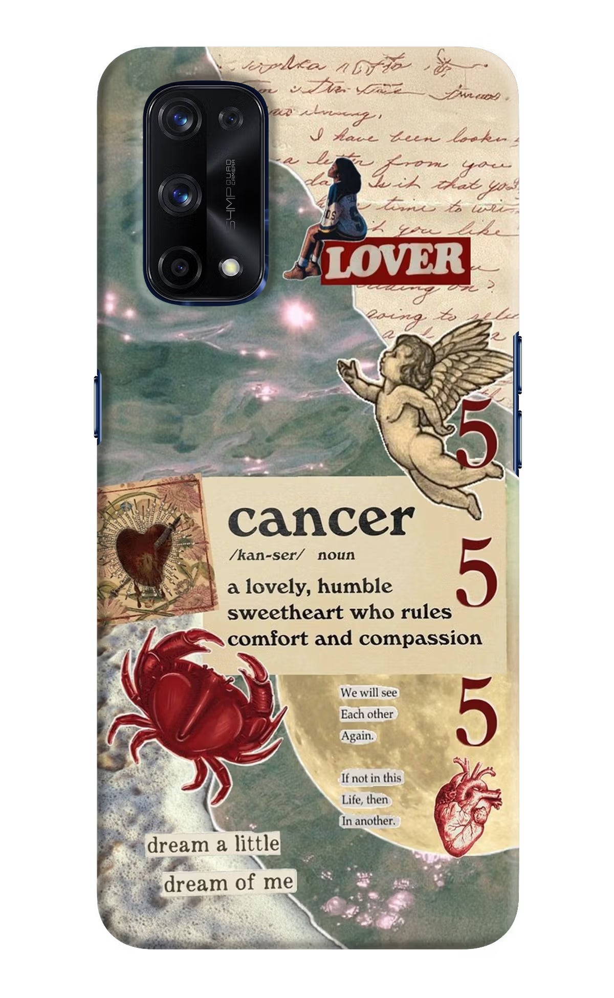 Cancer Zodiac Realme X7 Pro Hard Case Back Cover by Casekaro