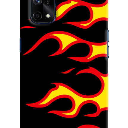 Side Sweep Flames Realme X7 Pro Hard Case Back Cover by Casekaro