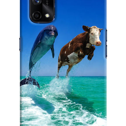 Dolphin vs Cow Realme X7 Pro Hard Case Back Cover by Casekaro