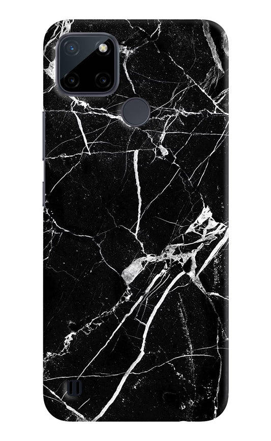 Black Marble Pattern Realme C21Y/C25Y Hard Case Back Cover by Casekaro
