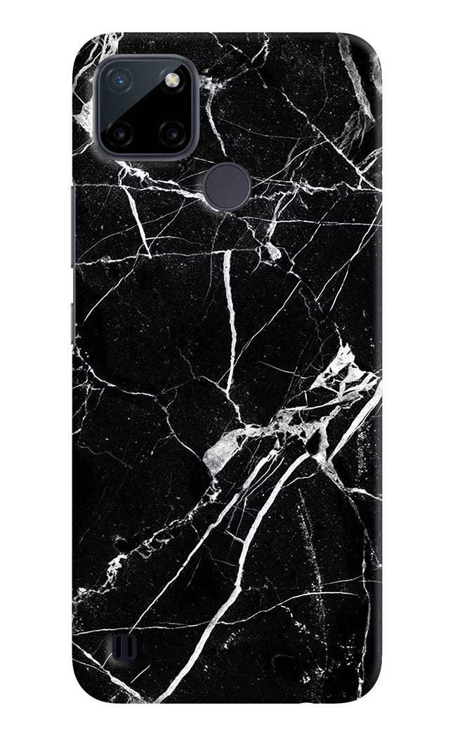 Black Marble Pattern Realme C21Y/C25Y Hard Case Back Cover by Casekaro