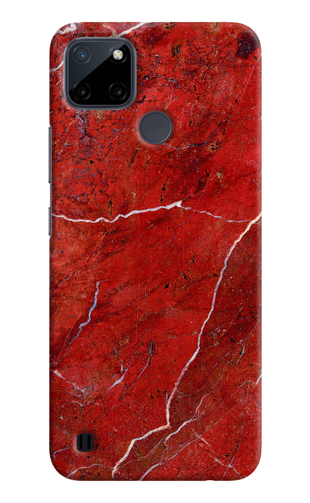 Red Marble Design Realme C21Y/C25Y Hard Case Back Cover by Casekaro