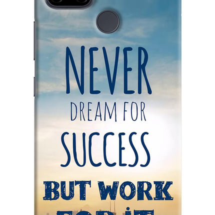Never Dream For Success But Work For It Realme C21Y/C25Y Hard Case Back Cover by Casekaro