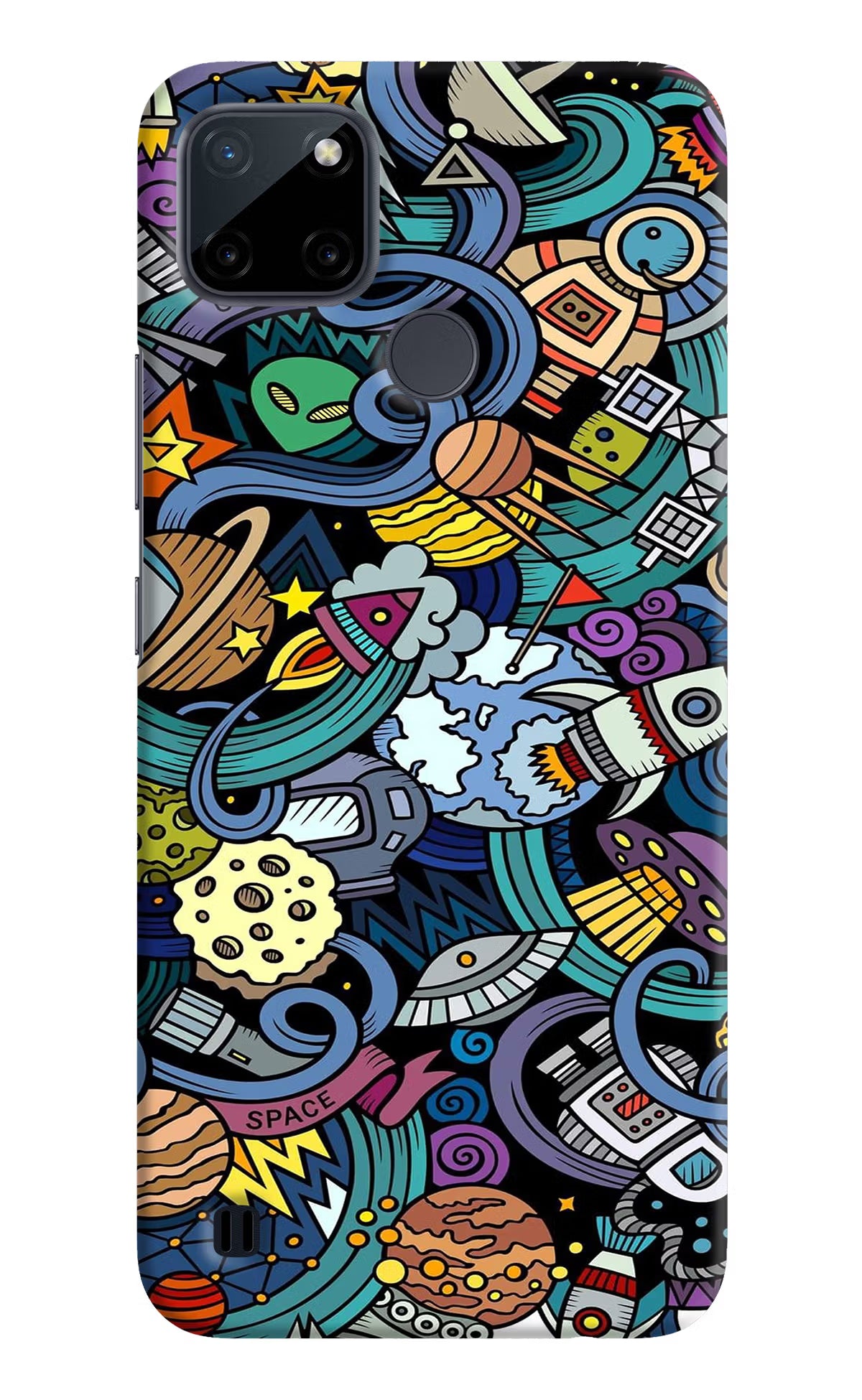 Space Abstract Realme C21Y/C25Y Hard Case Back Cover by Casekaro