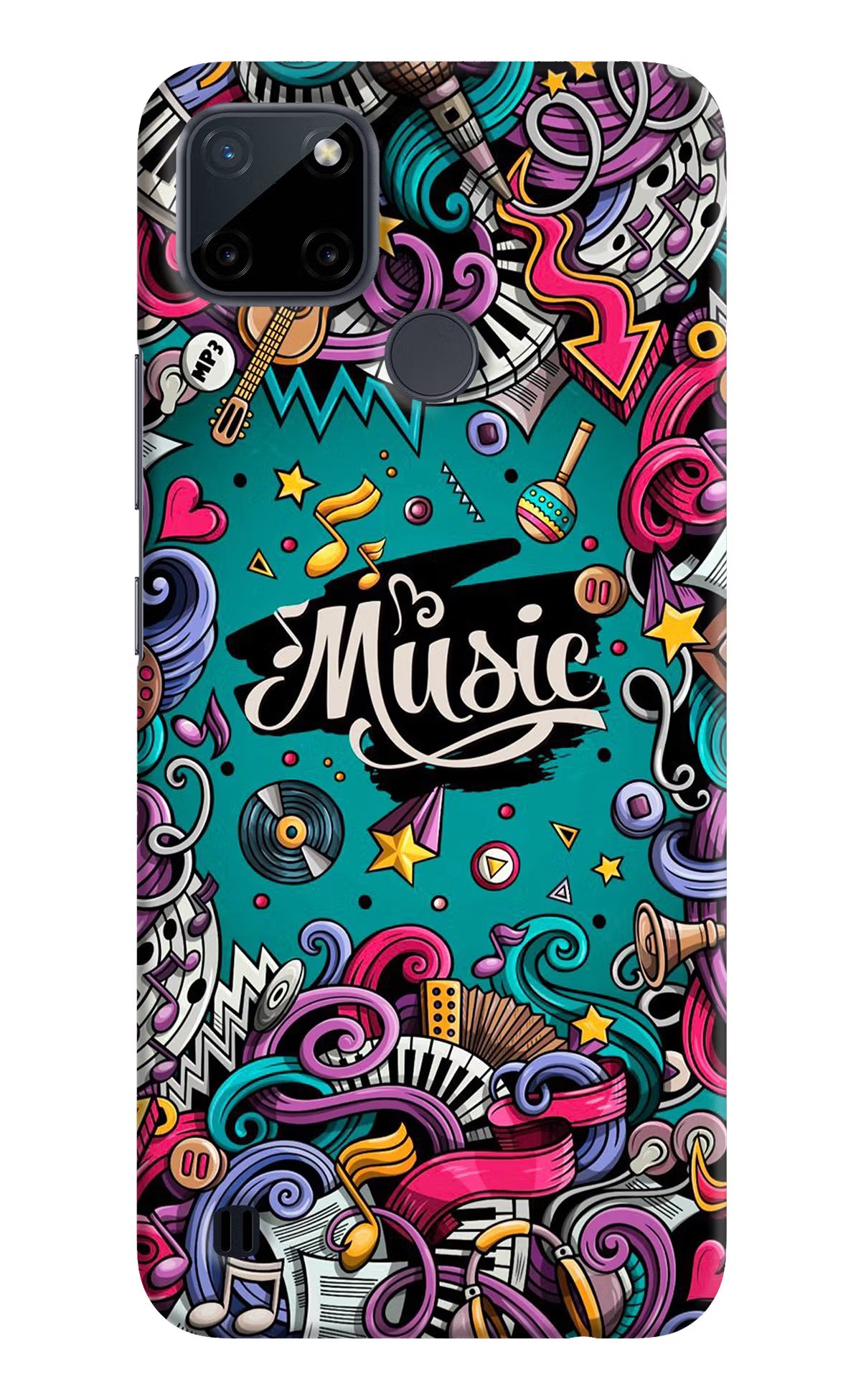 Music Graffiti Realme C21Y/C25Y Hard Case Back Cover by Casekaro