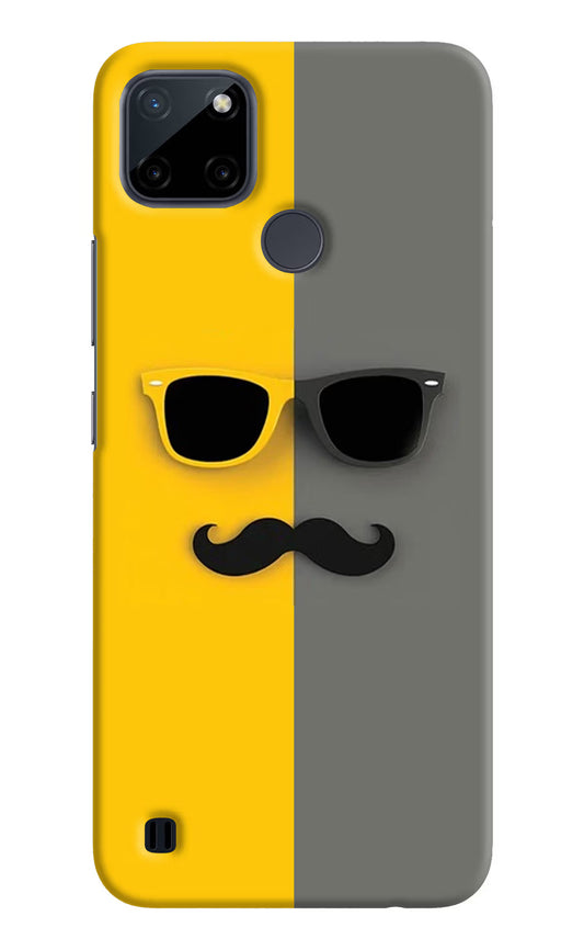 Sunglasses with Mustache Realme C21Y/C25Y Hard Case Back Cover by Casekaro