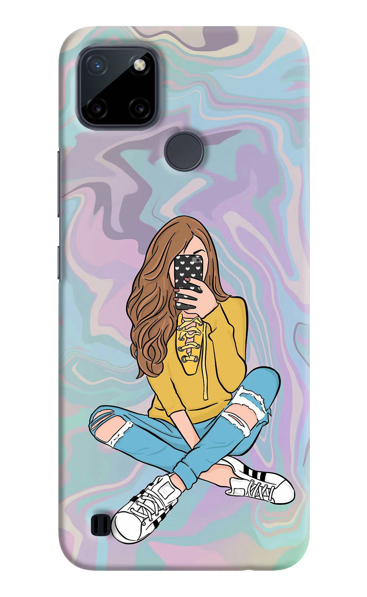 Selfie Girl Realme C21Y/C25Y Hard Case Back Cover by Casekaro
