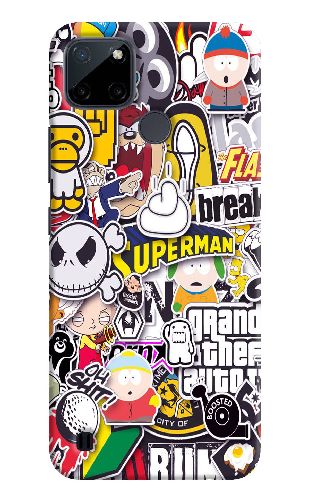 Sticker Bomb Realme C21Y/C25Y Hard Case Back Cover by Casekaro