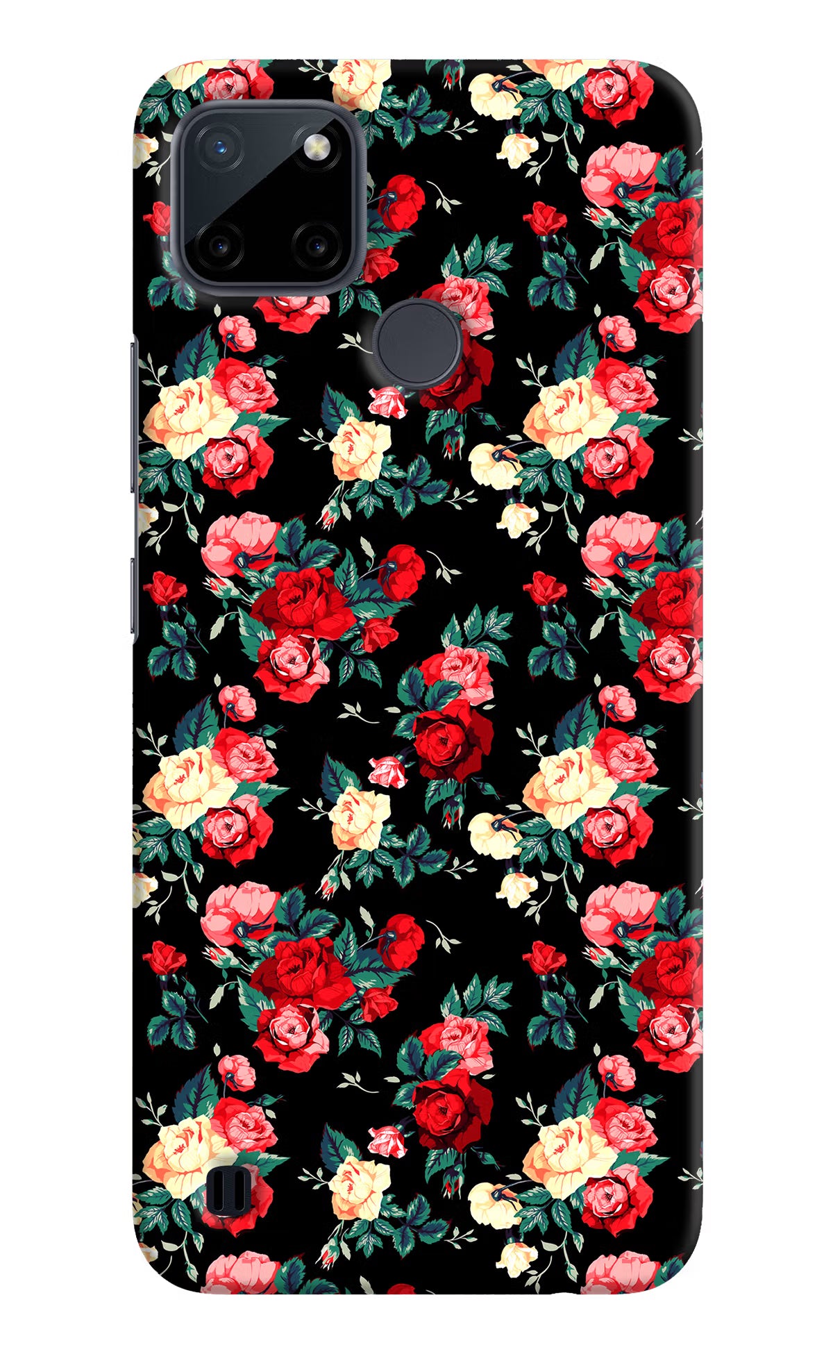 Rose Pattern Realme C21Y/C25Y Hard Case Back Cover by Casekaro