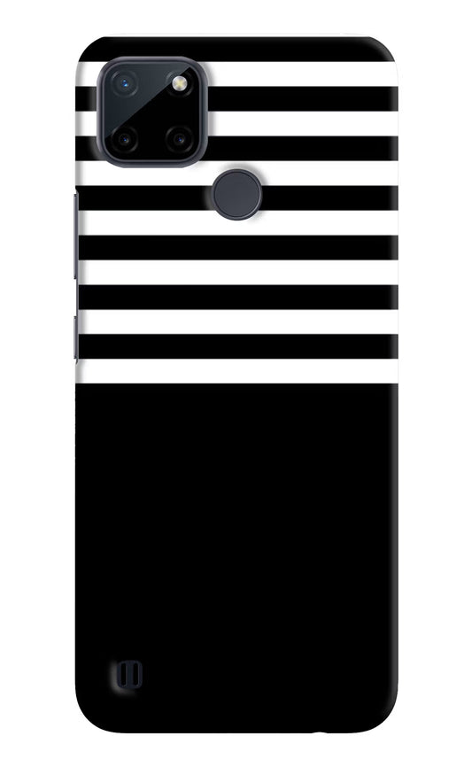 Black and White Print Realme C21Y/C25Y Hard Case Back Cover by Casekaro
