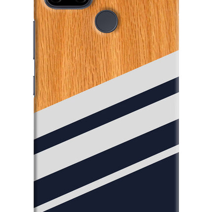 Blue and white wooden Realme C21Y/C25Y Hard Case Back Cover by Casekaro