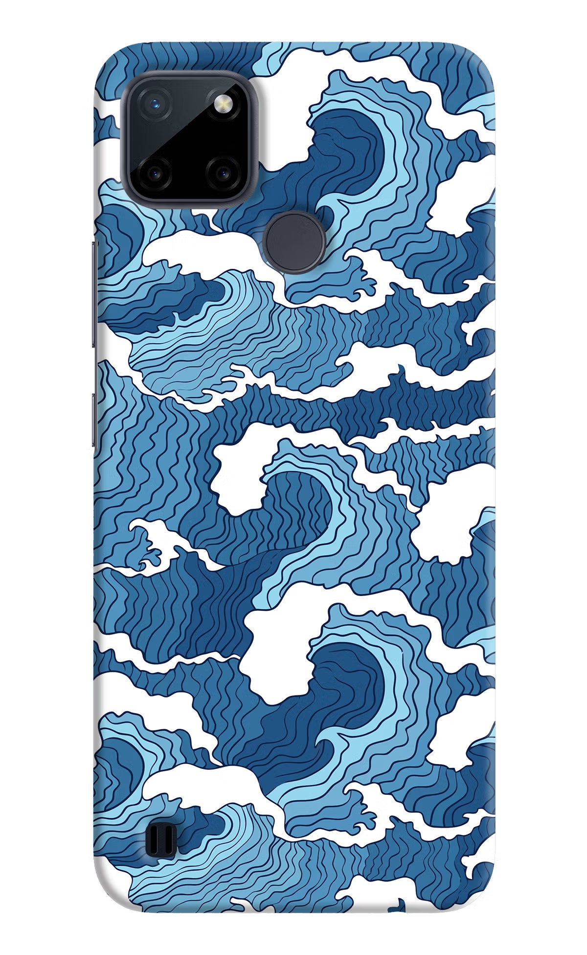 Blue Waves Realme C21Y/C25Y Hard Case Back Cover by Casekaro