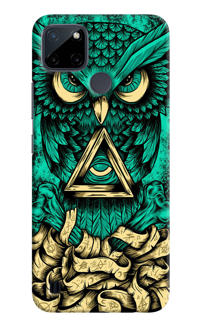 Green Owl Realme C21Y/C25Y Hard Case Back Cover by Casekaro