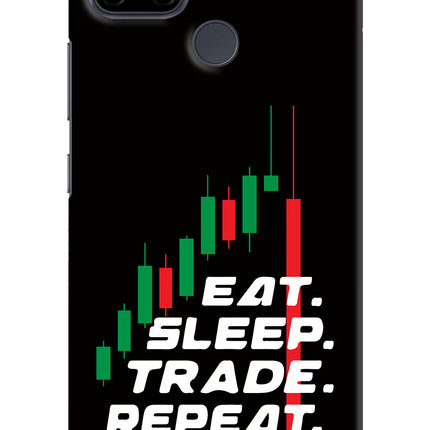 Eat Sleep Trade Repeat Realme C21Y/C25Y Hard Case Back Cover by Casekaro