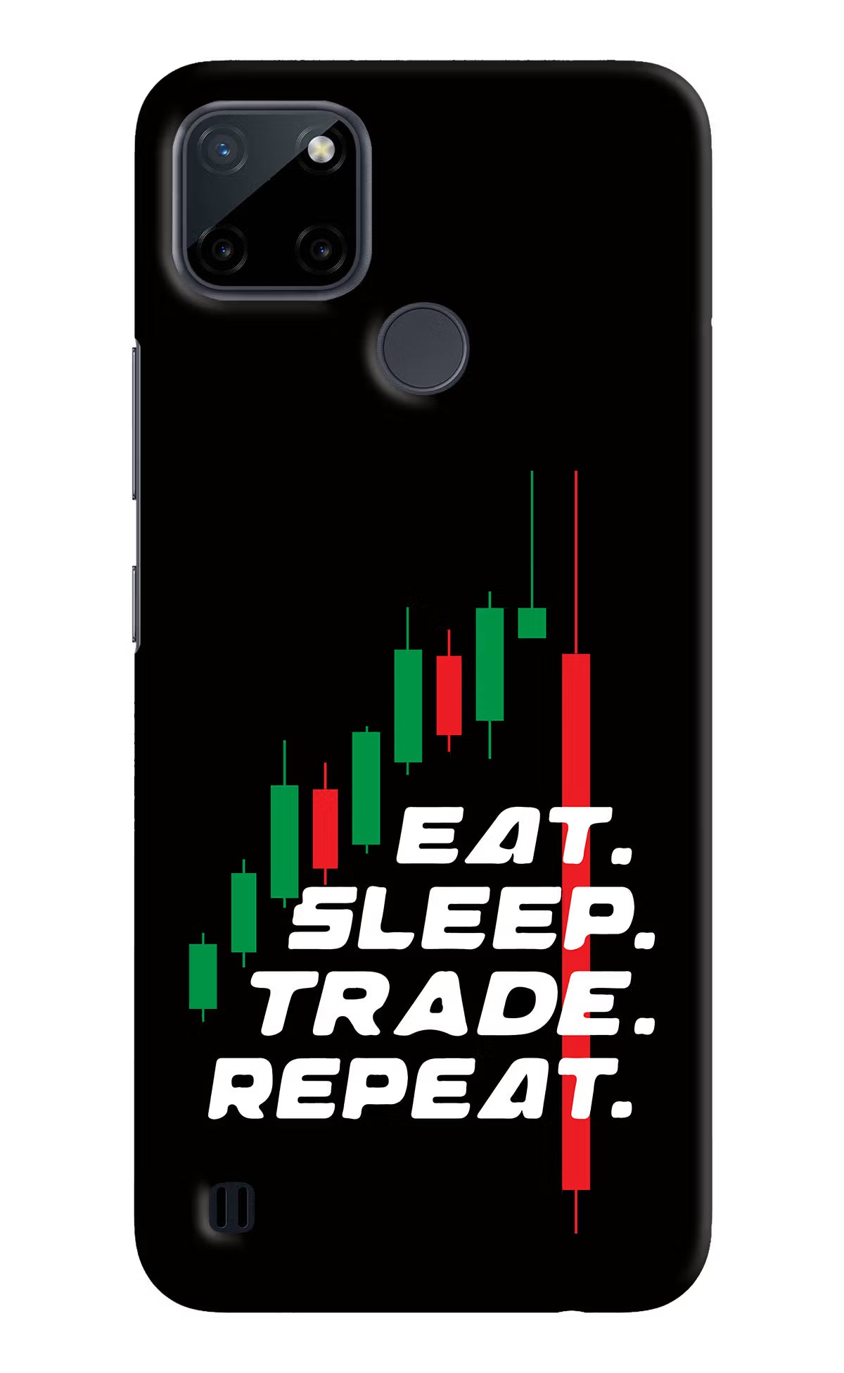 Eat Sleep Trade Repeat Realme C21Y/C25Y Hard Case Back Cover by Casekaro