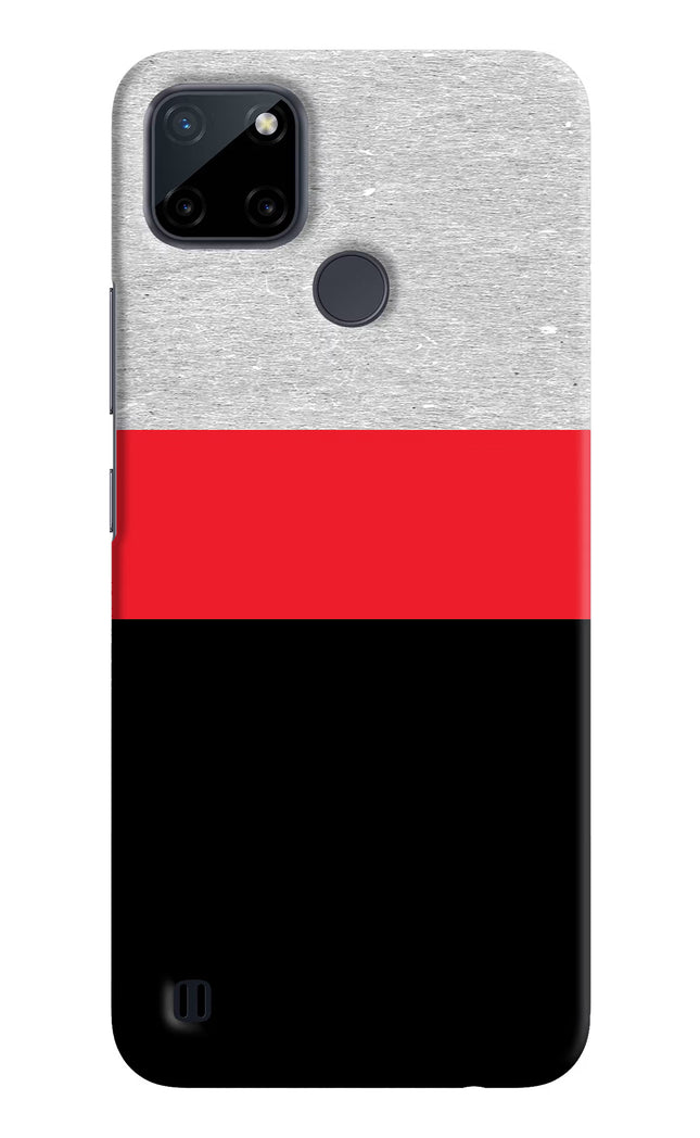 Tri Color Pattern Realme C21Y/C25Y Hard Case Back Cover by Casekaro
