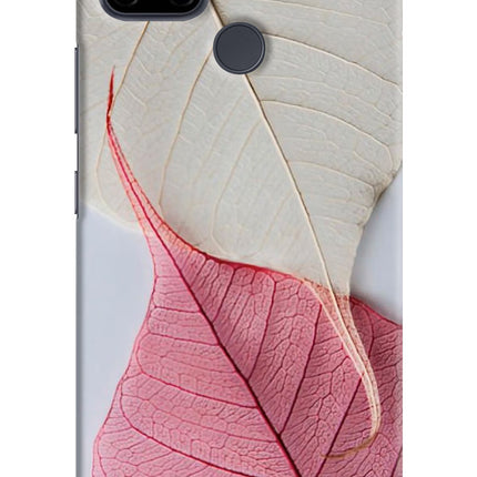 White Pink Leaf Realme C21Y/C25Y Hard Case Back Cover by Casekaro