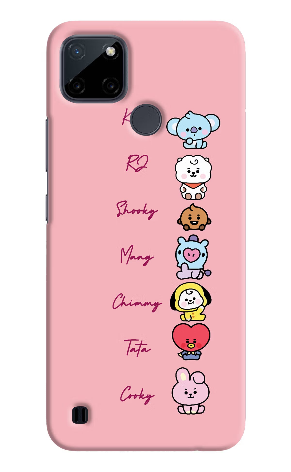 BTS names Realme C21Y/C25Y Hard Case Back Cover by Casekaro