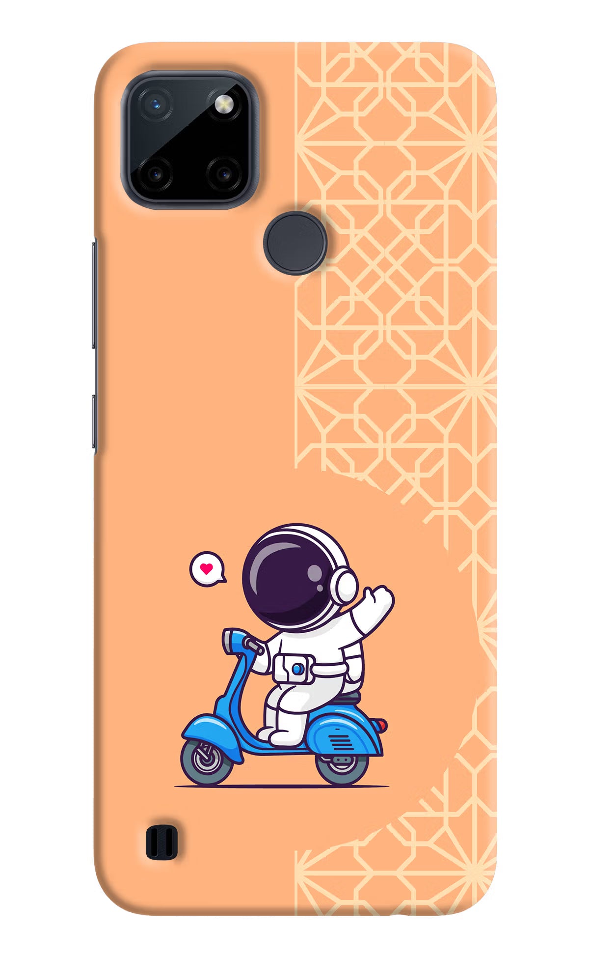 Cute Astronaut Riding Realme C21Y/C25Y Hard Case Back Cover by Casekaro