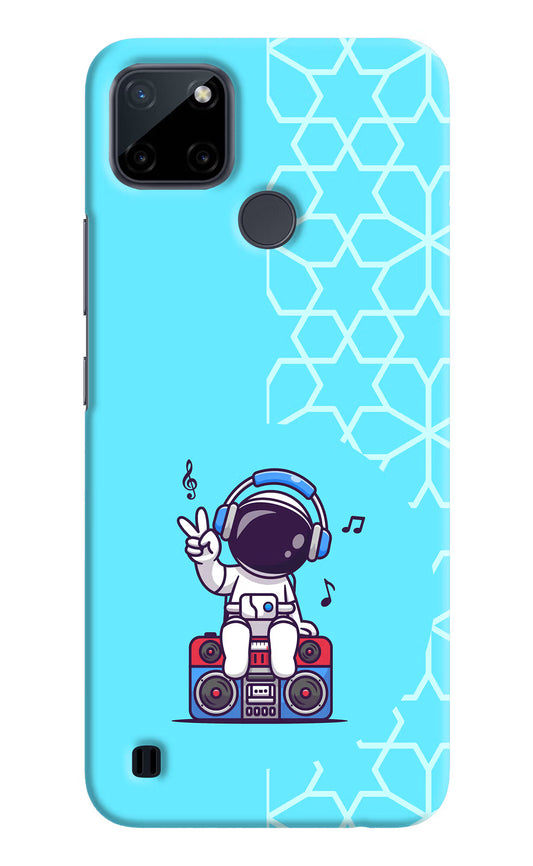 Cute Astronaut Chilling Realme C21Y/C25Y Hard Case Back Cover by Casekaro