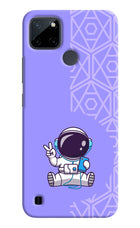 Cute Astronaut Chilling Realme C21Y/C25Y Hard Case Back Cover by Casekaro