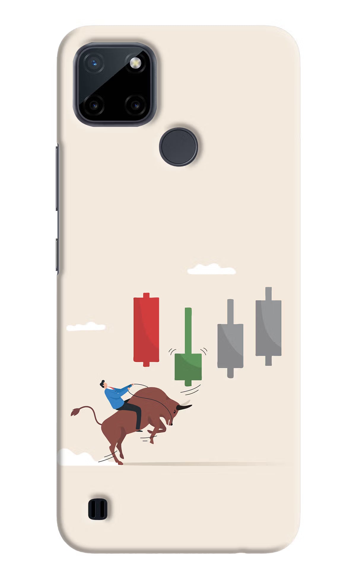 Bull Trading Momentum Realme C21Y/C25Y Hard Case Back Cover by Casekaro