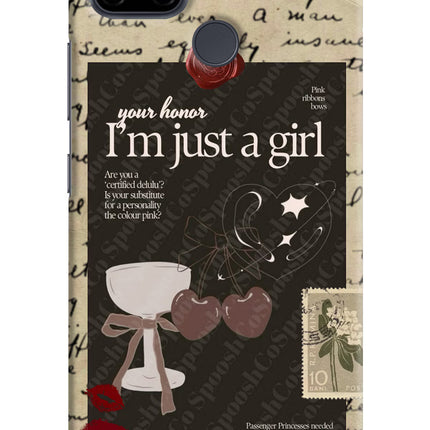 I am just a girl Realme C21Y/C25Y Hard Case Back Cover by Casekaro