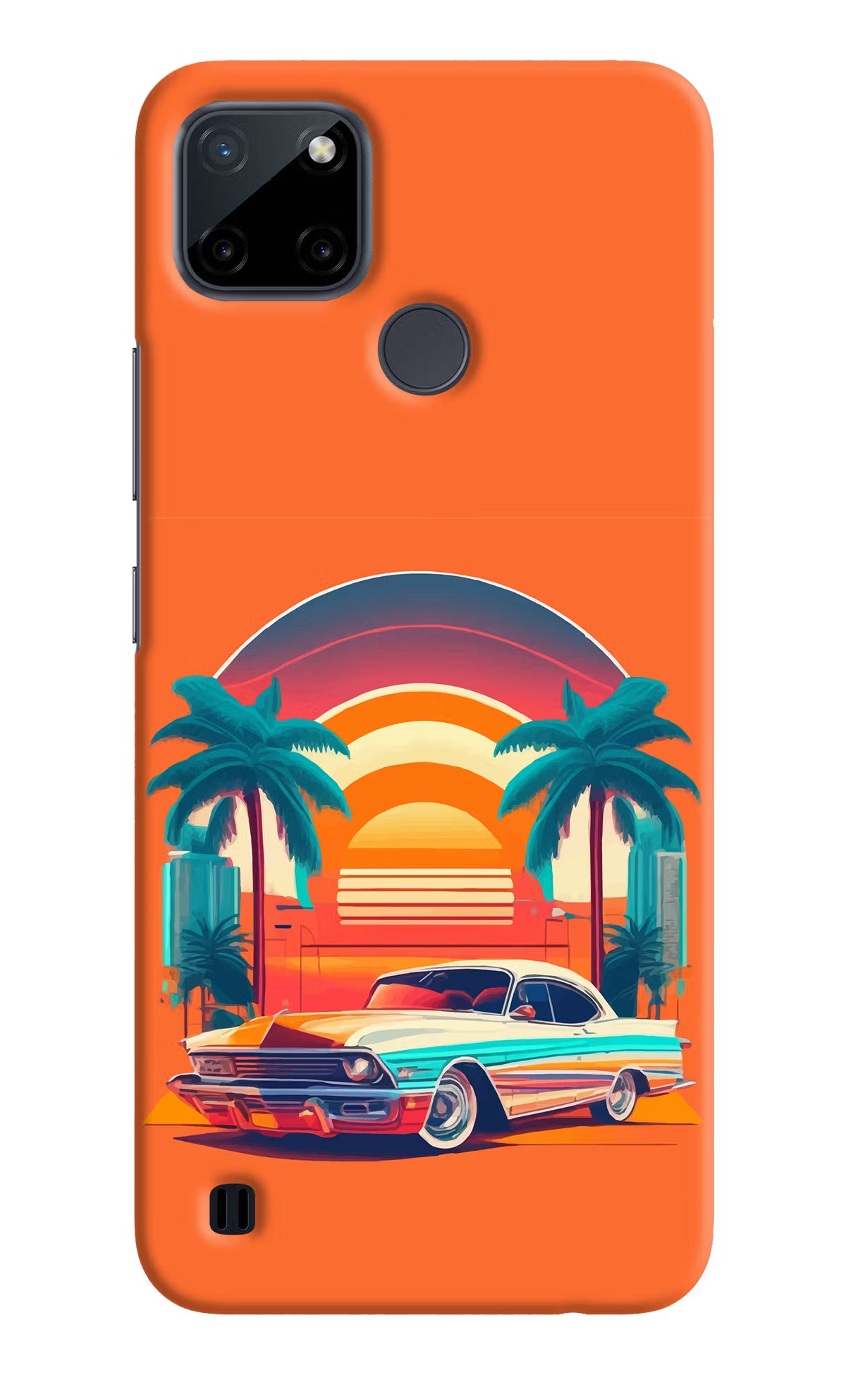Palm Drive 80s Realme C21Y/C25Y Hard Case Back Cover by Casekaro